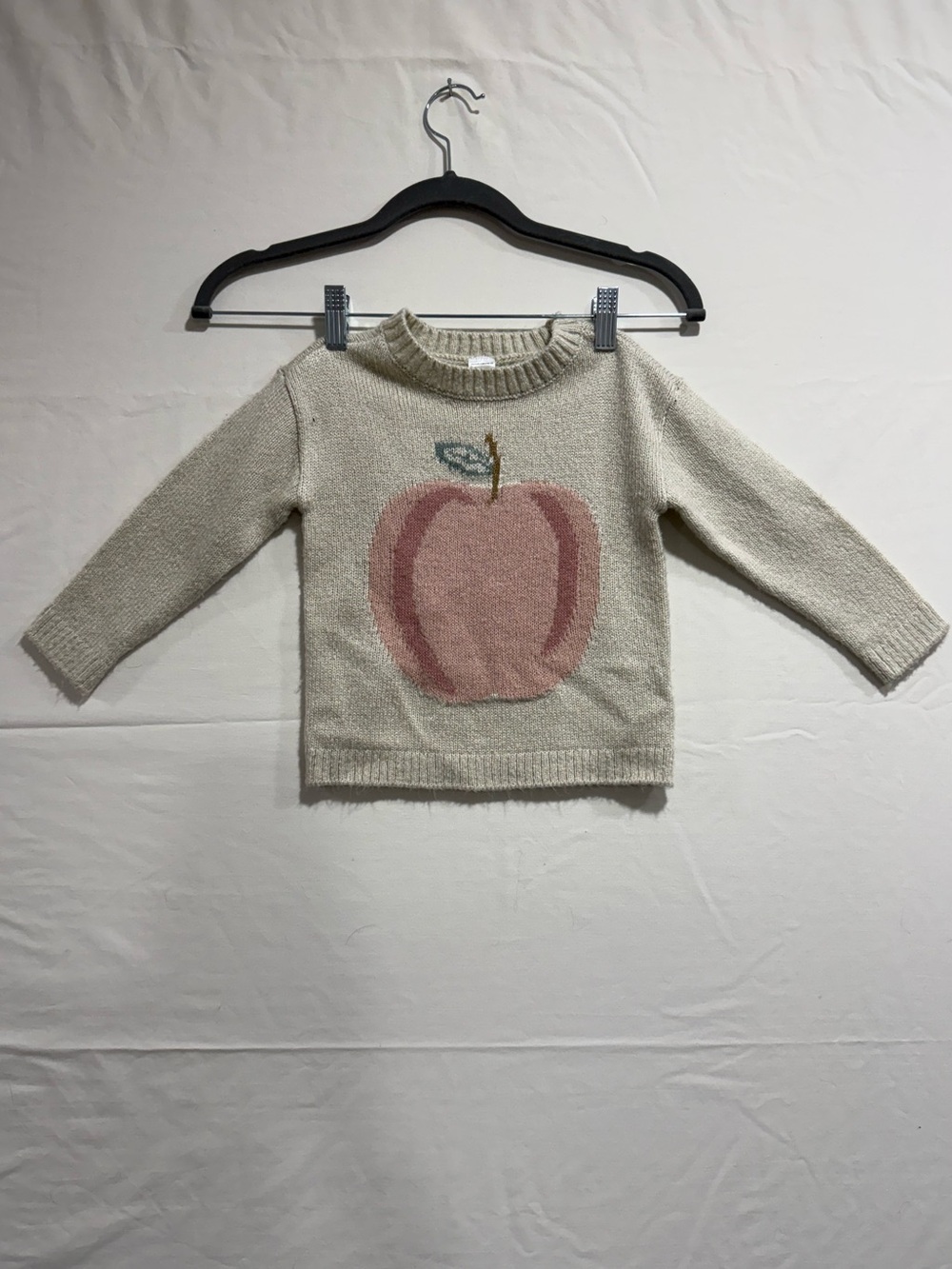 Carter’s Toddler 2T Cream Pink Apple Knit Sweater Cottagecore